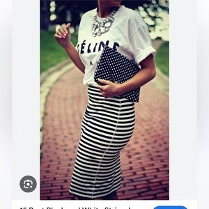 Massimo Dutti Stretch Stripe Skirt XS